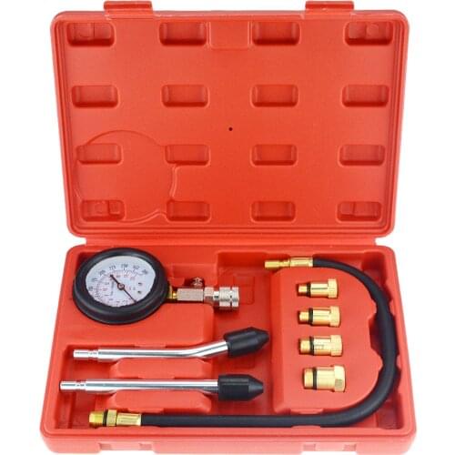 Gasoline Engine Compression Tester Auto Petrol Gas Engine Cylinder Automobile Pressure Gauge Tester Automotive Test Kit 0-300psi
