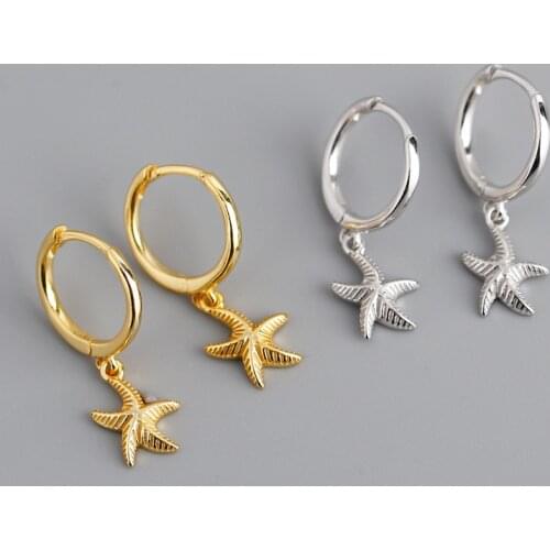 Bohemia Handmade Silver Plated Starfish Earring for Women Simple Starfish Party Earring Charm Women Cocktail Jewelry Best Gift