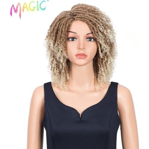 Magic Curly Synthetic Wigs For Women 14"Inch Short Curly Wigs For Women Synthetic Hair Mixed Color Cosplay Wigs Free Shipping