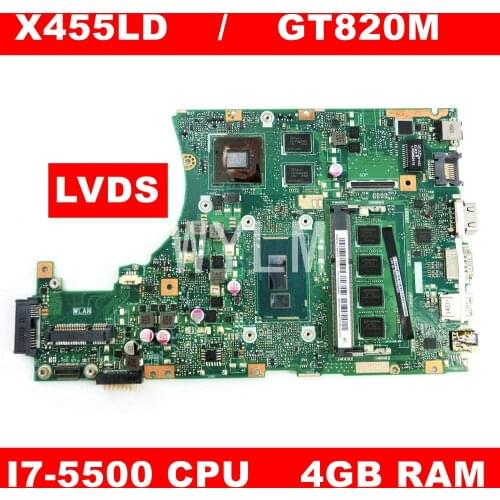 X455LD I7-5500 CPU 4G RAM GT820M/ 2GB mainboard For ASUS X455L X455LD X455LJ X455LF X454L laptop motherboard Tested