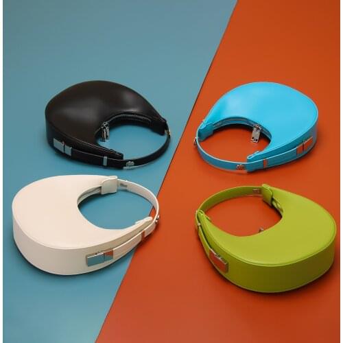 2021 New Summer Women Crescent Shape Small Handbag Solid Color PU Leather Shoulder Bags Fashion Armpit Bag Female Shoulder Bags