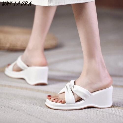 Womens Summer Casual Wedged-Heel Sandal - Fashion 2021 New Open Toe Platform Platform High Heel Slipper for Women