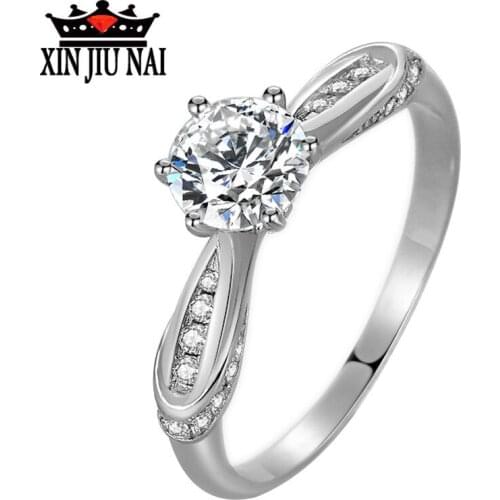 925 sterling silver New Six-Claw Simple Female Ring Lucky Ethnic Style, Wedding Anniversary Gift for women real diamond rings