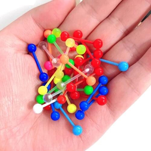 10/20/30 PCS Tongue Rings Stainless Steel Tongue Piercing Ring Mix Tongue Barbell Nipple Piercing Ring Fashion Piercing Jewelry