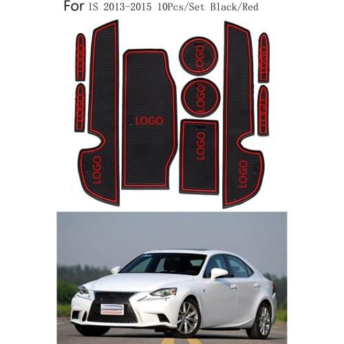 10pcs/set Non-slip Door Groove Slots Pad Cup Holder Mat Cushion Replacement For Lexus IS250 2013-2015