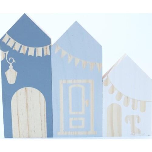 3pcs/set Wooden House Ornaments INS Nordic Baby Room Decorations Wood Building Blocks Kids Toys Gifts Nursery Decor Photo Props