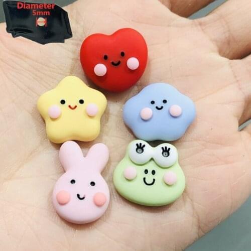 5PCS Resin Cute Cartoon Fridge Magnetic Sticker Colourful Kawaii Frog Rabbit Heart Star Cloud Refrigerator Magnet Children Gift
