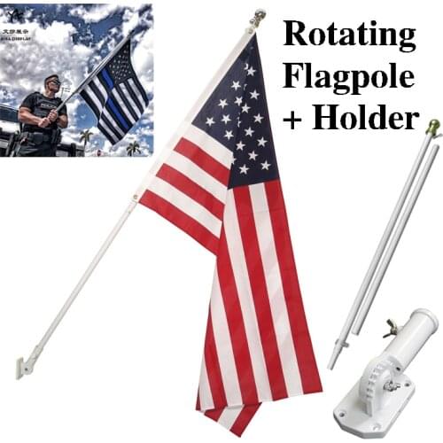 6 foot Heavy Duty Aluminum Spinning Flagpole Outdoor Wall Mount Flagpole house flag Residential or Commercial Flag Pole