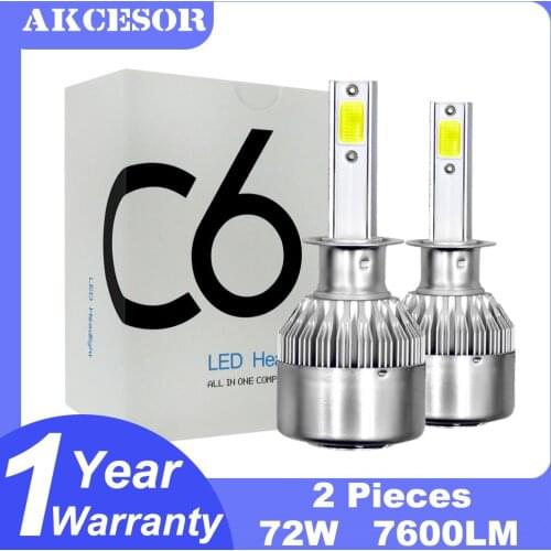 C6 Car Headlight Bulbs H4 LED H7 H1 H11 880 881 H27 9005 9006 9004 9007 9008 H8 H9 H13 LED Auto Light Headlamp 6000K 72W 7200lm