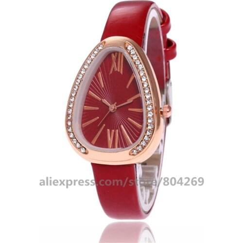 Watches Women Leather Strap Ladies Sport Watch Snake Rhinestone Dial Fashion Luxury Dress Quartz Watch 919438