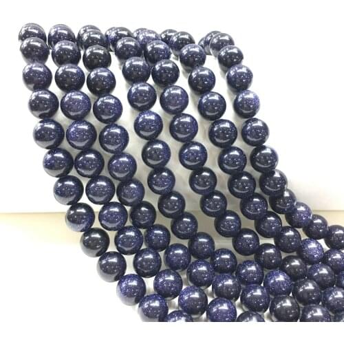 Blue Goldstone or Sand Stone Round Loose Bead Healing Energy Stone for DIY Jewelry & Bracelet Necklace Design 4mm 6mm 8mm 10mm