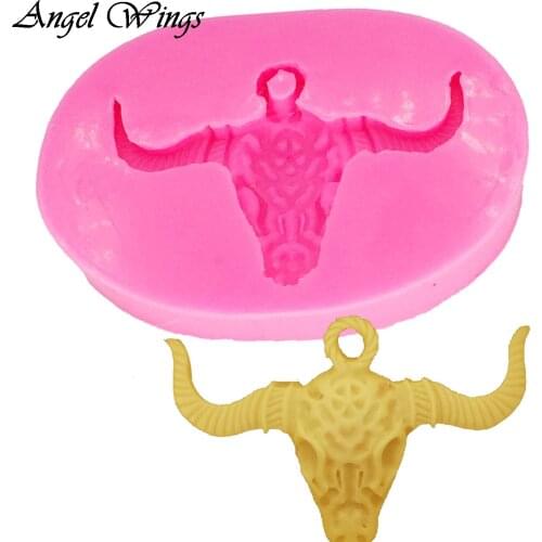DIY Cake Tools bull head silicone mold Decorating Cupcake Gumpaste fondant tool Clay Candy Moulds DY0030