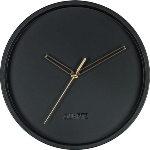 Quartz Wall Clock 12 Inch Metal Silent Clock Non-Ticking Art Wall Clock For Living Room
