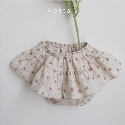 Summer Girl Shorts Fashion Korean Flower Print Culottes High Quality Toddler Girl Pants Newborn Baby Girl Lotus Leaf Shorts New