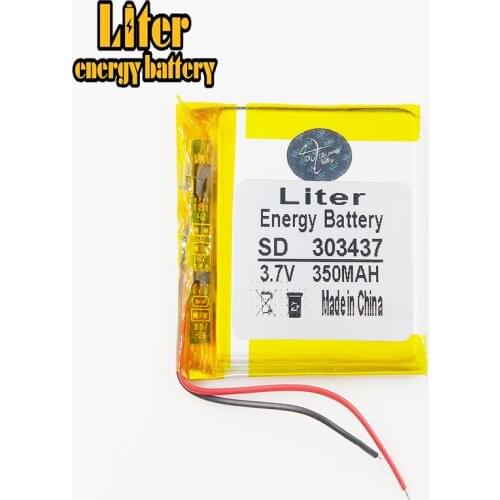 Best battery brand Size 303437 3.7V 350mah Lithium polymer Battery With Protection Board For MP3 MP4 GPS Digital Products Free S