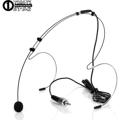 Mini 3.5mm Jack Screw Lock Dual Earhook Microphone Headworn Headset Mic Mike For Karaoke VHF UHF Wireless Body-pack Transmitter