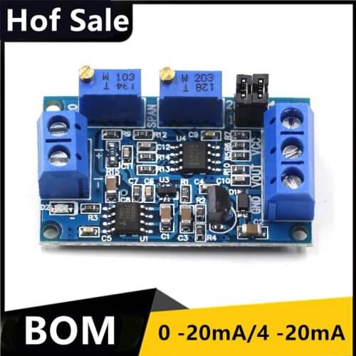 Current To Voltage Module 0 -20mA/4 -20mA to 0- 3.3V/0 -5V/0 -10V Voltage Transmitter Signal Converter Module