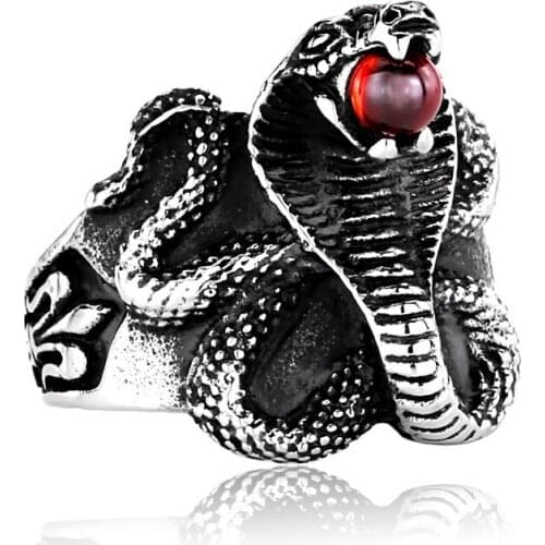 Stainless steel cute snake ring men and women fashion the couple ring engagement jewelry