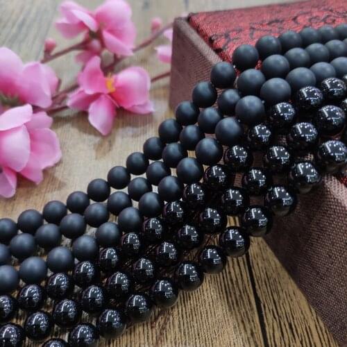 Wholesale AAA Natural Black Agates Onyx Stone Beads 2/3/4/5/6/8/10/12mm Smooth/Matte Round DIY Loose Beads For Jewelry Making