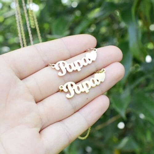 European And American Stainless Steel Letter Necklace "I Love Dad" Fathers Day Gift