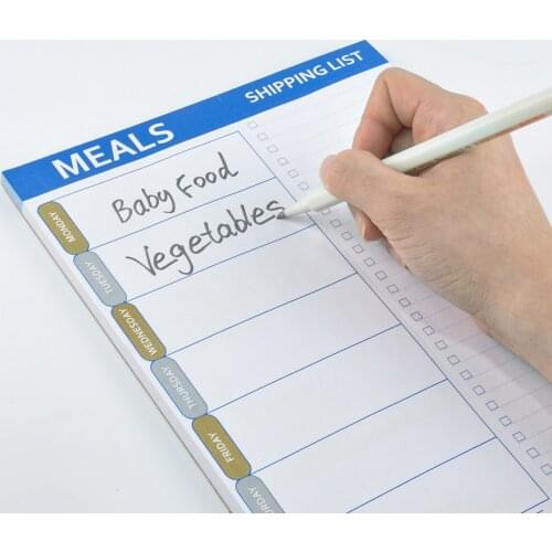 Meal Planner Pad, Man Week Meal Pad,7X10 Inch Notepad for Shopping List & Daily Planning Checklist for Convenient Shopping