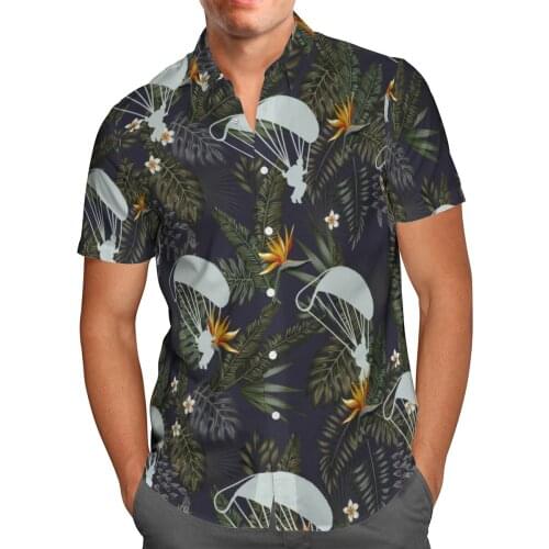 Parachute 3D Beach Hawaiian 2021 Summer Mens Shirt Short Sleeve Shirt Streetwear Oversized 5XL Camisa Social Chemise Homme-569