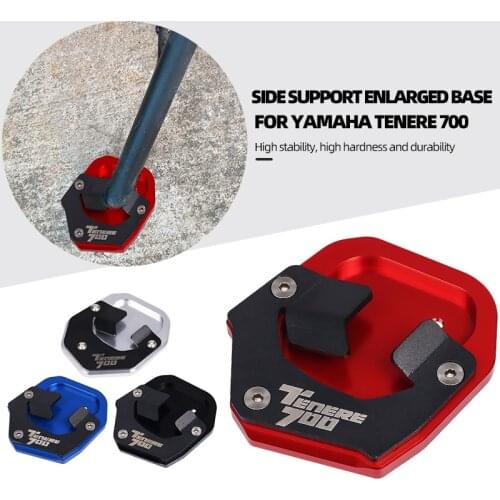 Motorcycle CNC Foot Side Stand Pad Plate Kickstand Enlarger Support Extension For YAMAHA Tenere 700 Tenere700 2019 - 2021