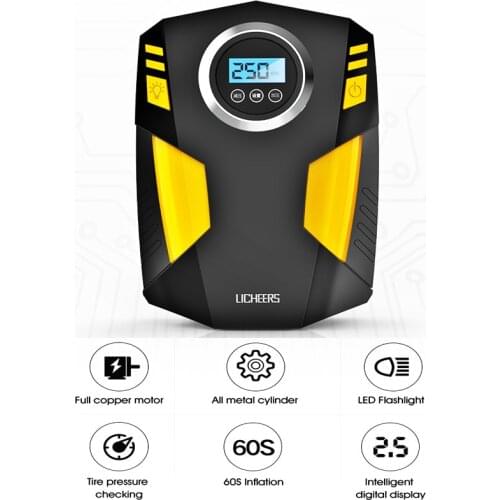 Portable Car Air Compressor DC 12V Digital Tire Inflator Air Pump 150 PSI Auto Air Pump for Car Motorcycle LED Light Tire Pump