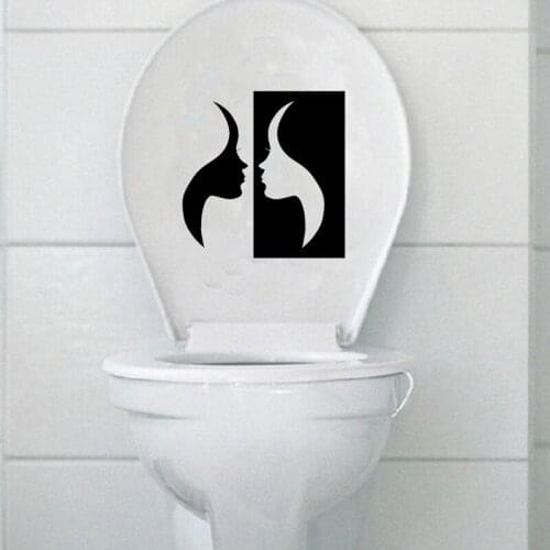 Opposites Different People Fashion Vinyl Wall Sticker Toilet Decal 6WS0166