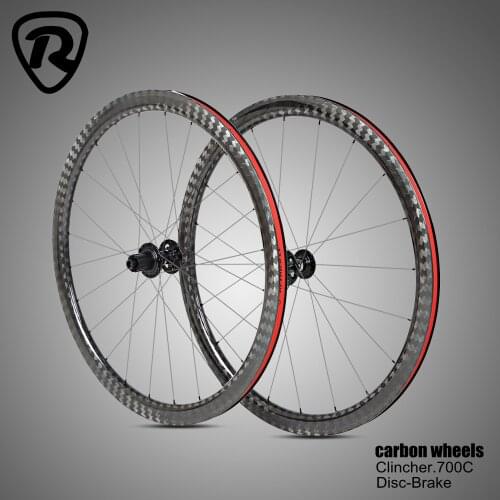 RS40 Ultra light Carbon Wheels 700c Disc Brake 40mm Thru axle 12*100*142mm Carbon wheelset Clincher Road Bike Bicycle Wheel