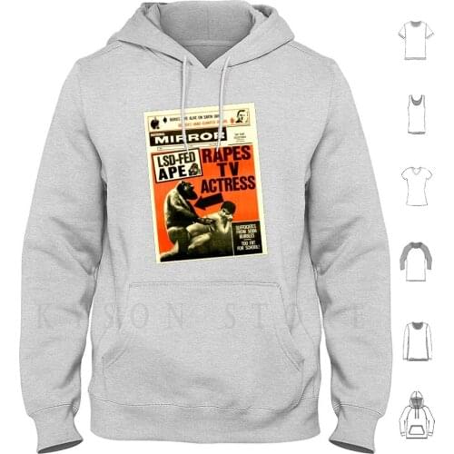 Shock The Monkey Hoodie Long Sleeve King Kong Monkey Ape Gorilla Monster Creature Horror Jungle Vintage Vintage Movie