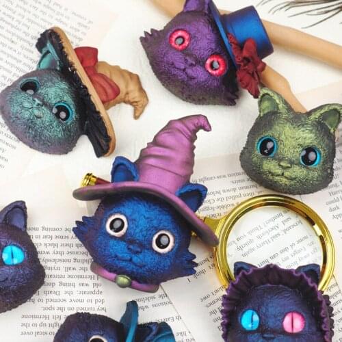 Halloween Witch Cat Decor Frosted Silicone Mold Jewelry Fillings Pendant Diy Charms Handmade Epoxy Resin Demon Mould Craft