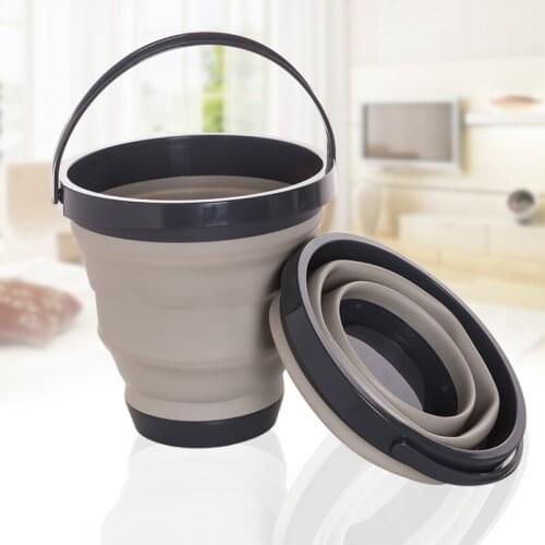 8L Silicone Bucket For Fishing Promotion Folding Bucket Car Wash Outdoor Fishing Supplies Square Bathroom Kitchen Camp Bucket