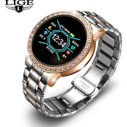 LIGE New Smart Watch Women Blood Pressure Heart Rate Monitor Sport Smart wrist Band Fitness tracker Smartwatch Reloj inteligente