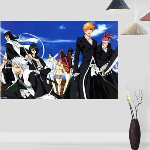 Modern Picture Bleach Anime Poster Paintings For Living Room Wall Art Silk Fabric Cloth Decoration Poster For Children Gift