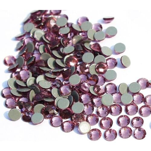 Super Luxury Diamond All Sizes Light Amethyst Flatback Strass Iron on DMC Stones Hot Fix Rhinestone Crystal For Clothing