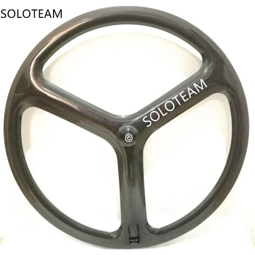 3 spoke wheels 700c bicycle carbon wheels road/track/fixed wheels tri carbon wheelset soloteam wheelset