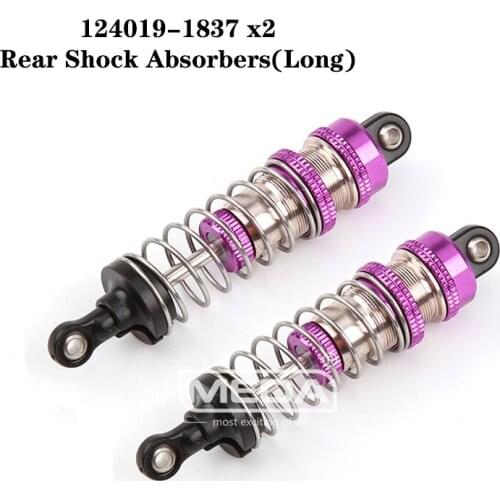 WLtoys RC Car Spare Parts 4WD 124019-1837 Purple Metal Rear Shock Absorber Long Set 1/12 Original Accessories