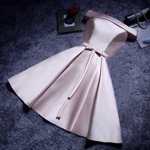 KAUNISSINA Bridesmaid Dresses For Women Solid Simple Short Satin Wedding Party Dress A-line Vestidos Robe Marriage Custom Size