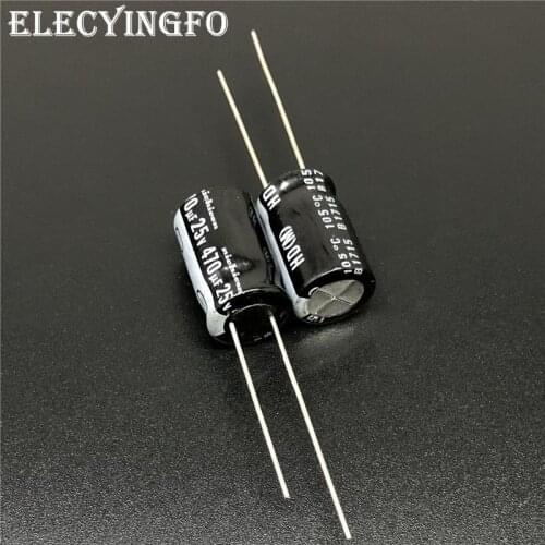 10Pcs/100Pcs 470uF 25V470uf NICHICON HD Series 10x16mm Super Low Impedance 25V470uF Aluminum Electrolytic Capacitor