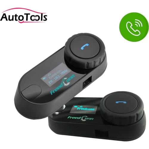 2Pcs TCOM-SC Bluetooth Intercom Headset for Motorcycle Motorbike Helmet with FM Radio with LCD Screen motorcycle earphone