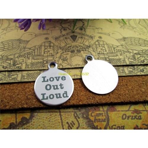 20pcs--stainless steel charms"Love Out Loud" 5 style for choosing DIY Charms Pendants