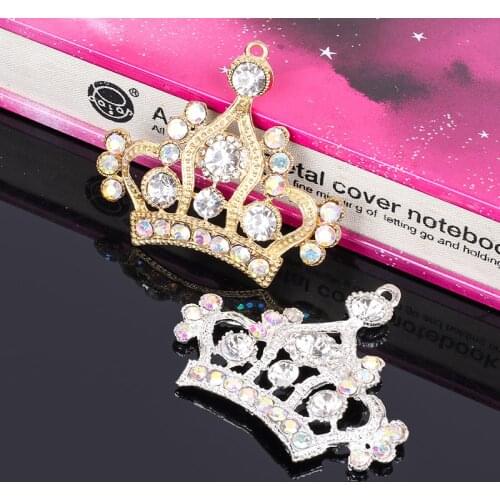 2019New 30Pcs Alloy AB Rhinestones Crown Button for DIY Jewelry Necklace Pendants Accessories or Phone Case ZJ233