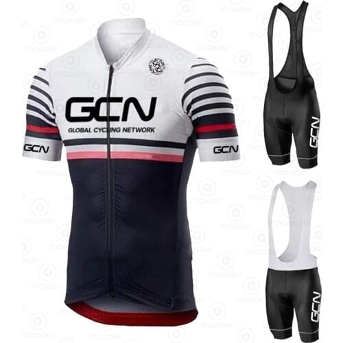 2021 GCN Team Cycling Jersey Men Cycling Set New New Racing Bicycle Clothing Suit Breathable Mountain Bike Clothes Sportwears