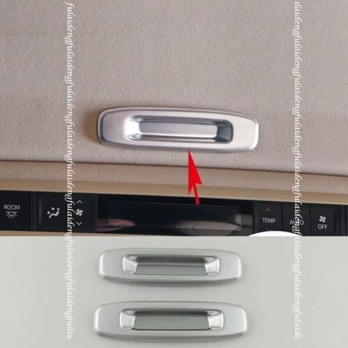 2pcs For Toyota Alphard 2016-2019 ABS Carbon fiber Chrome Car Sunroof Top Handle decor Frame Cover Trim Car Accessories