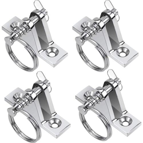 4 Pack Marine Grade Nylon Bimini Top 90° Stainless Deck Hinge with Pin and Ring 316 Stainless Steel Deck Hinge Mount