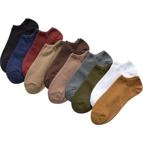 5 Pairs Spring and Summer Thin Ladies socks Solid Color Comfortable Cotton Shallow Mouth Socks Sports Breathable Socks