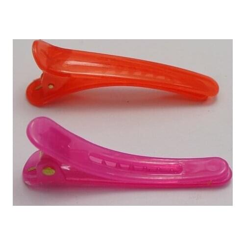 50 Mixed Colour Plastic Prong Alligator Hair Clips Bows DIY 45mm