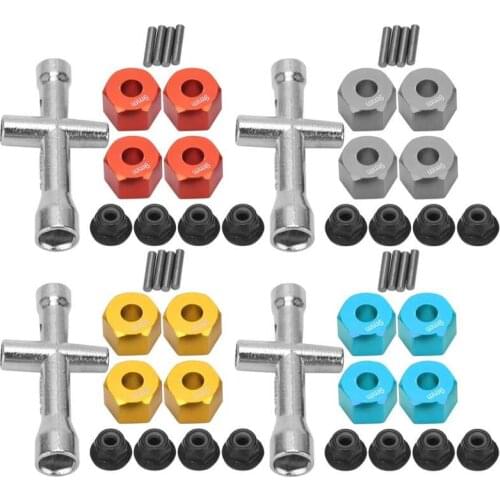 RC Toy Accessory RC Parts 12mm Wheel Hex Hub Adapter 9mm Thick Flange Lock Nuts Wrench Set for 1/10 RC Car