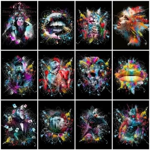 DIY 5D Diamond Painting Various Classic Characters Abstract Color Portrait Animal Full Drill Diamond Embroidery Cross Stitch Kit